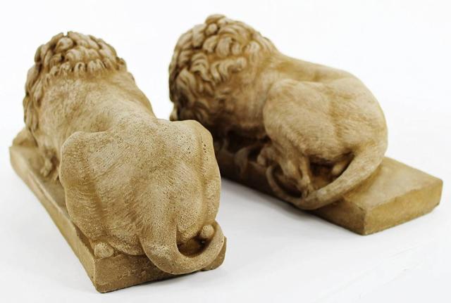 バチカンの2匹のライオン ストーン風 彫像/ サン・ピエトロ大聖堂 カトリック教会 玄関 エントランス 記念品プレゼント贈り物　(輸入品