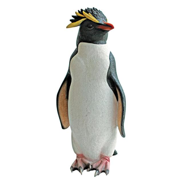 西洋動物彫刻 ロックホッパー イワトビ ペンギンの像 多色塗り彫像/ 動物園 カフェ パブ 幼稚園 児童館 記念品プレゼント贈り物(輸入品