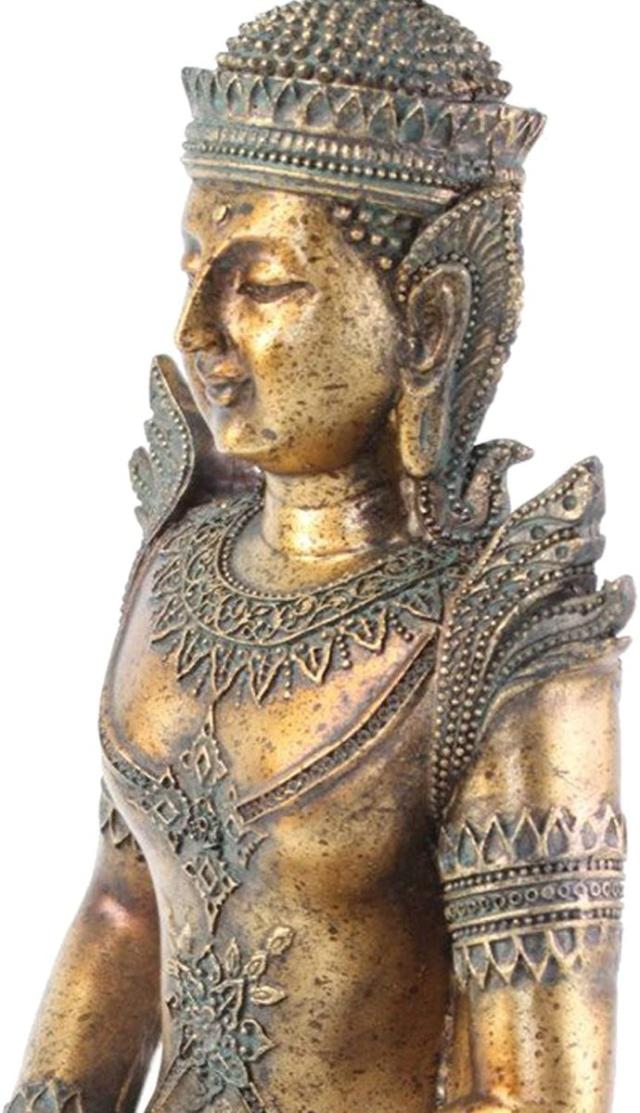 風水吉兆 ブロンズ風 印相を、組む、タイ式 仏像装飾 心の平安の象徴 彫像 彫刻/ 小乗仏教 バンコク アユタヤ王国 プレゼント（輸入品）_2