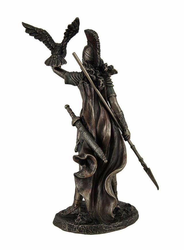 ギリシャ製／人工大理石】フクロウの置物 ペガサス刻印 大型 30cm