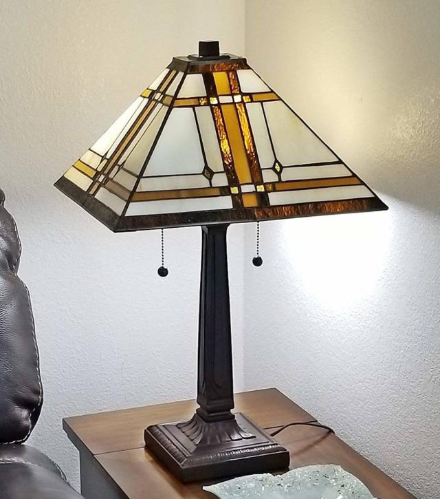 ティファニー・スタイル/テーブル・ランプ 高さ 約56ｃｍ ステンドグラス・アンティーク ヴィンテージ/ナイトテーブル（輸入品）シック_1