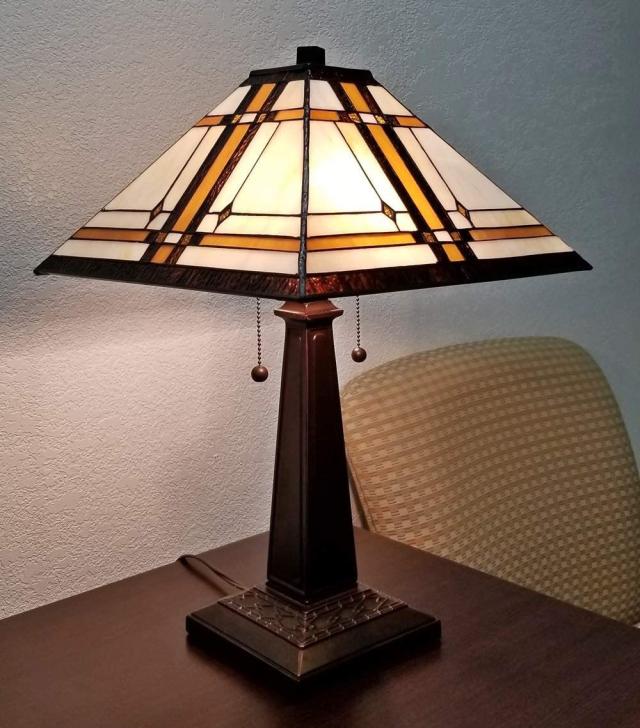 ティファニー・スタイル/テーブル・ランプ 高さ 約56ｃｍ ステンドグラス・アンティーク ヴィンテージ/ナイトテーブル（輸入品）シック_5