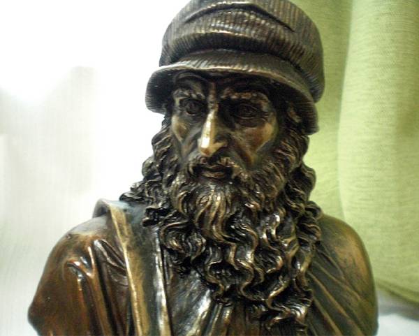 イタリアのルネッサンスの巨匠 レオナルド・ダ・ヴィンチ（ビンチ） ブロンズ風 胸像 彫像 彫刻（輸入品）_2