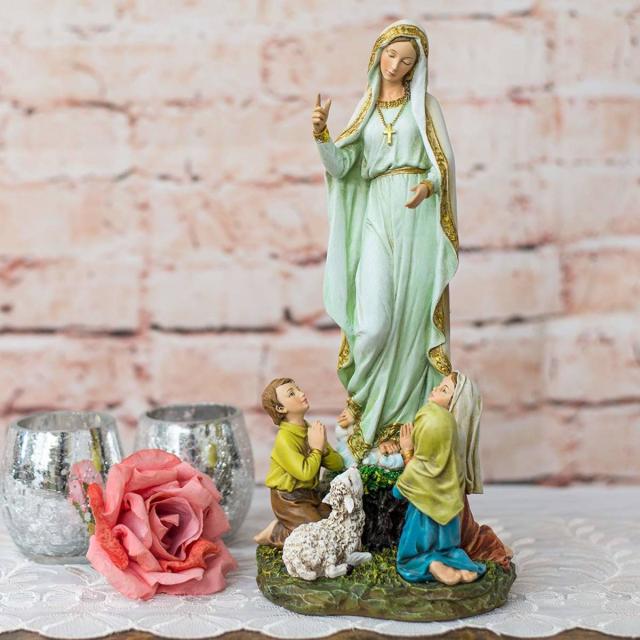クリスチャン用彫刻 ファティマの聖母 彫刻彫像 高さ 約30ｃｍ/ カトリック教会 聖霊 福音 癒し 十字架 無原罪 プレゼント 贈り物[輸入品]_3