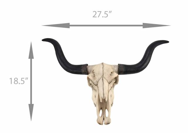 ロングホーン（牡牛）頭骨 レプリカ 壁掛け彫刻 彫像 /ハンティング