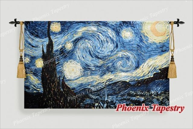 星月夜」ヴィンセント・ヴァン・ゴッホ作 ジャカード織 壁掛けアート