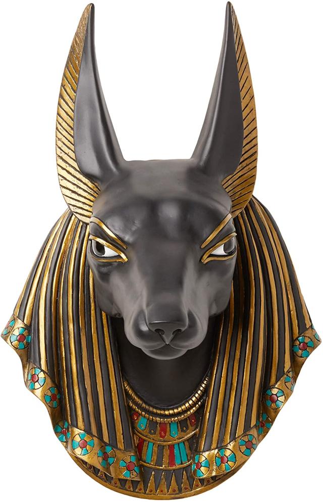古代エジプトアヌビス神 頭部 彫像インテリア 壁掛け仮面/ エスニック スフィンクス ピラミッド カフェ 冥界の神 記念品 贈り物（輸入品）_2