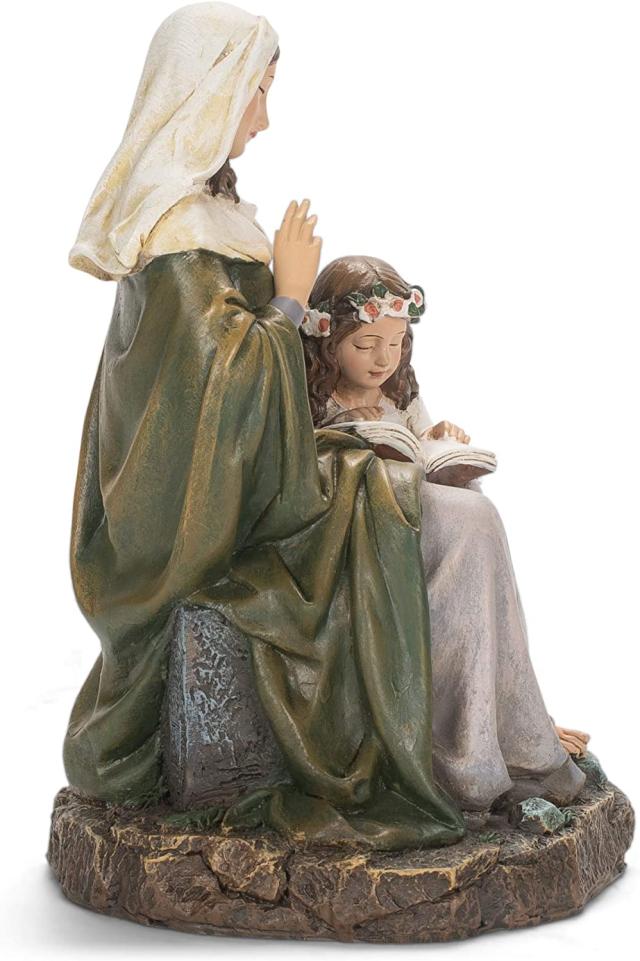 聖母マリアと聖アンナ ルネッサンス彫像 西洋彫刻 高さ 約18cm(輸入品)