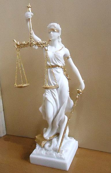 即納！正義の女神 テミス像 彫像 大理石風彫刻/ 法律の正義を象徴する