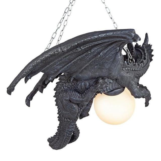 夜の怒りの 吊りドラゴン ランプ 彫像 彫刻/ ファンタジー D&amp;D ゲームオブスローンズ アーサー王と円卓の騎士 プレゼント贈り物(輸入品_6