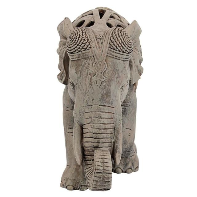 アジアンテイスト幾何学模様の置物 アンジャン・ザ・エレファント 象 ゾウ・ジャリ 彫刻 彫像/ Anjan the Elephant Jali Sculpture（輸入品_2