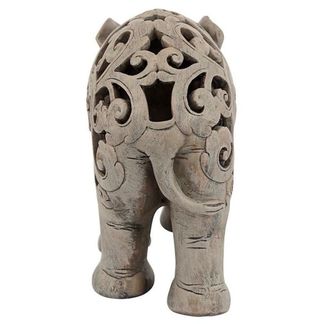 アジアンテイスト幾何学模様の置物 アンジャン・ザ・エレファント 象 ゾウ・ジャリ 彫刻 彫像/ Anjan the Elephant Jali Sculpture（輸入品_5