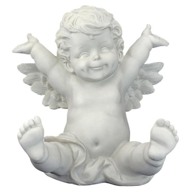 飛び跳ねる子供の智天使（ケルビム像）西洋彫刻 装飾品 ガーデン彫像/ ガーデニング アクセント 庭園 園芸 お庭 芝生 プレゼント(輸入品_3