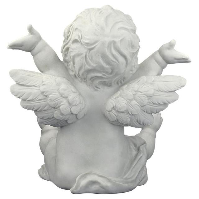 飛び跳ねる子供の智天使（ケルビム像）西洋彫刻 装飾品 ガーデン彫像/ ガーデニング アクセント 庭園 園芸 お庭 芝生 プレゼント(輸入品_6