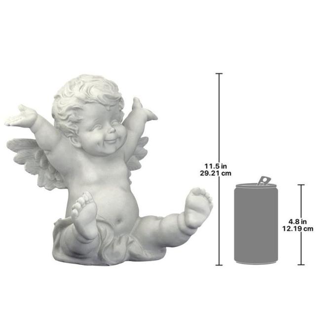飛び跳ねる子供の智天使（ケルビム像）西洋彫刻 装飾品 ガーデン彫像/ ガーデニング アクセント 庭園 園芸 お庭 芝生 プレゼント(輸入品_8