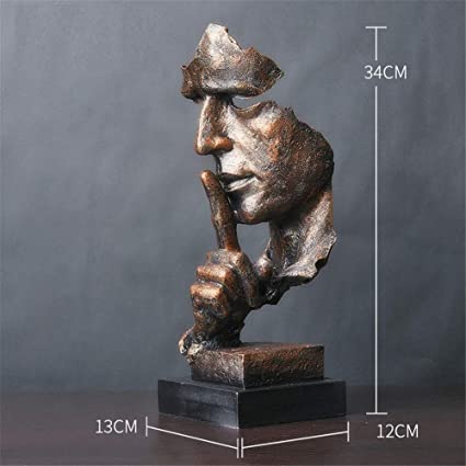 沈黙は金なり」創造的な彫像、シンプルモダン工芸品 装飾品 彫刻/ バー