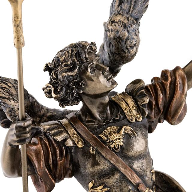 スピアとトーチを持った聖天使ウリエル彫像 守護天使キリスト教彫刻/ カトリック教会 祭壇 洗礼 福音 聖霊 聖書 プレゼント贈り物（輸入品）_8
