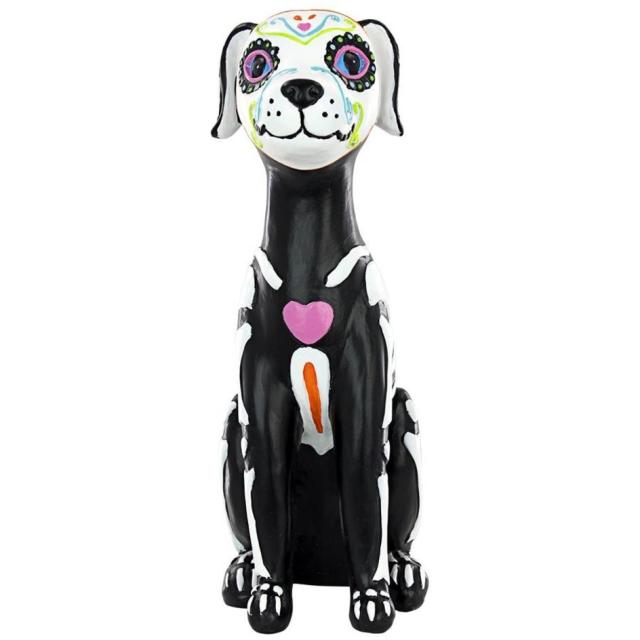 死者の日 シュガー・スカル犬の彫像 スケルトンドッグ カラベラ 頭蓋骨 リメンバーミー インテリア置物 プレゼント贈り物（輸入品_1