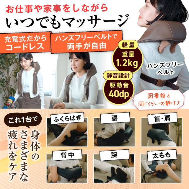 【医療機器認証】 HOGXIA 首肩マッサージ機 肩こり マッサージ機 プレゼント 電動マッサージ機 マッサージ 小型マッサージ機 / ネックマッサージャー HGX-158R ブラウン_5