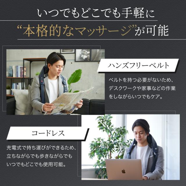 【医療機器認証】 HOGXIA 首肩マッサージ機 肩こり マッサージ機 プレゼント 電動マッサージ機 マッサージ 小型マッサージ機 / ネックマッサージャー HGX-158R ネイビー_1