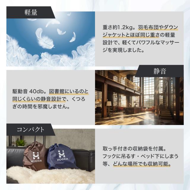 【医療機器認証】 HOGXIA 首肩マッサージ機 肩こり マッサージ機 プレゼント 電動マッサージ機 マッサージ 小型マッサージ機 / ネックマッサージャー HGX-158R ネイビー_6