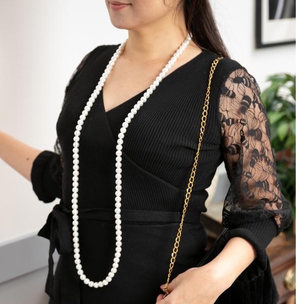 貝パールネックレス2連 真珠 結婚式 ロング フォーマル プレゼント パールネックレスロング 結婚 母の日 ハレの日 パーティ 10mm120cm ケース付 単品_13