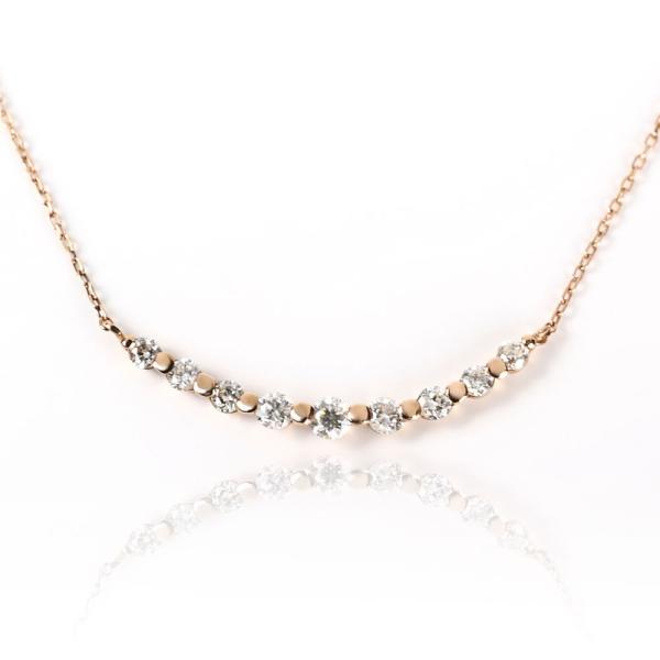 ネックレス ペンダント プレゼント 人気 ダイヤモンド ライン / 0.2ct K18 K18wg K18pg ギフト_18
