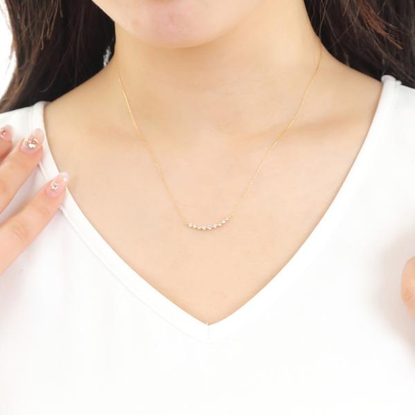 ネックレス ペンダント プレゼント 人気 ダイヤモンド ライン / 0.2ct K18 K18wg K18pg ギフト_4