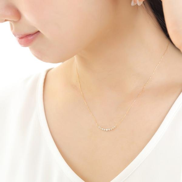ネックレス ペンダント プレゼント 人気 ダイヤモンド ライン / 0.2ct K18 K18wg K18pg ギフト_5