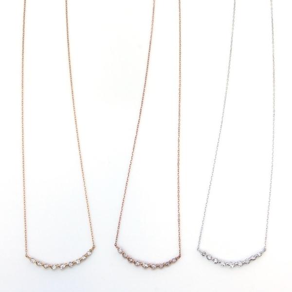 ネックレス ペンダント プレゼント 人気 ダイヤモンド ライン / 0.2ct K18 K18wg K18pg ギフト_6