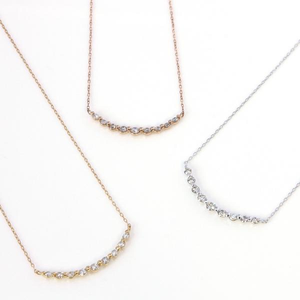 ネックレス ペンダント プレゼント 人気 ダイヤモンド ライン / 0.2ct K18 K18wg K18pg ギフト_7