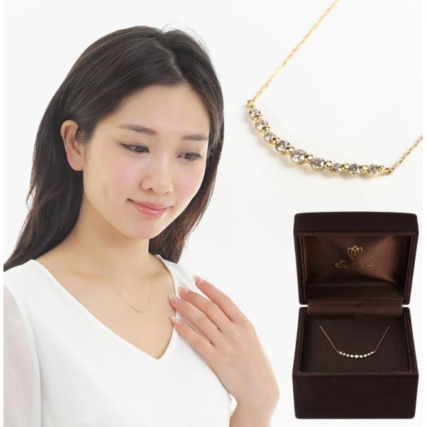 ネックレス ペンダント プレゼント 人気 ダイヤモンド ライン / 0.2ct K18 K18wg K18pg ギフト_8
