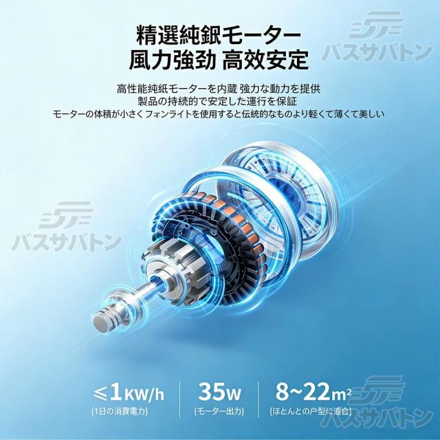 シーリングファンライト リモコン付き 照明 空気循環 扇風機 静音 6畳12畳 LEDライト 6段風量 風向調節 羽なし 天井照明 無段階調光 薄型 サーキュレーター リビング キッチン 玄関 木目調 ダイニング おしゃれ 暑さ対策_6