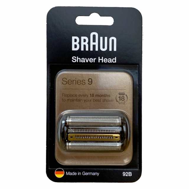 純正品 ブラウン 替刃 92B シリーズ9 (F/C90B F/C92B 海外正規版) ブラック 網刃 内刃一体型カセット BRAUN