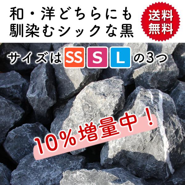 庭石 ロックガーデン 石 割栗石 黒 S 110kg (22kgx5箱) ガーデニング 石 乱形石 ガーデンロック 石 クラッシュロック ドライガーデン 石 栗石 みかも石_5