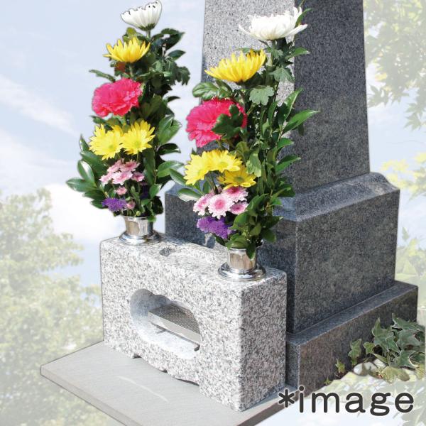 【お墓用】 花立・香炉一体型 高級白御影石製 ステンレスの花筒 線香皿付き全てセット 【工事不要】 B07Z8K79VT