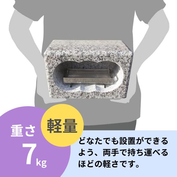 【お墓用】 香炉 高級白御影石製 ステンレスの線香皿付きセット 【工事不要】置くだけで簡単設置 B095C32QV8_8