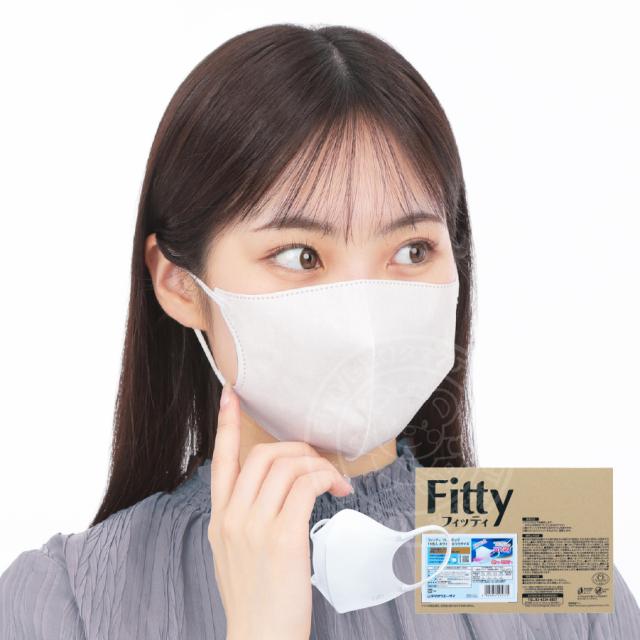 フィッティ ブレステック 立体 マスク 不織布 18枚入 ホワイト ふつう 個包装 呼吸しやすい
