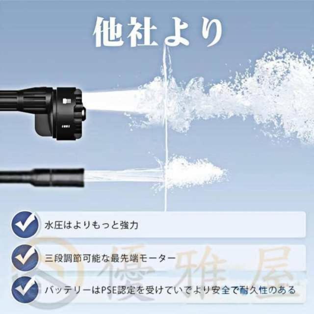 高圧洗浄機 コードレス バッテリー対応 充電式 水道直吸 7.0MPa 収納ケース付き ポータブル 洗車 ガン 自吸式 強力噴射 軽量 洗車機 電動工具 車掃除