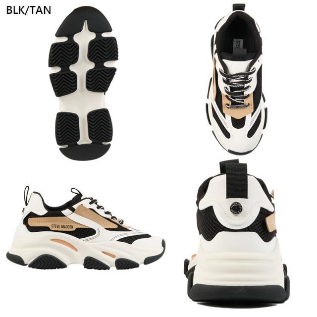 22.5cm ヒール6.0cm スティーブマデン レディース ボリュームソールスニーカー スニーカー 靴 シューズ 厚底 ダッドシューズ 紐靴 送料無料 STEVE MADDEN POSSESSION