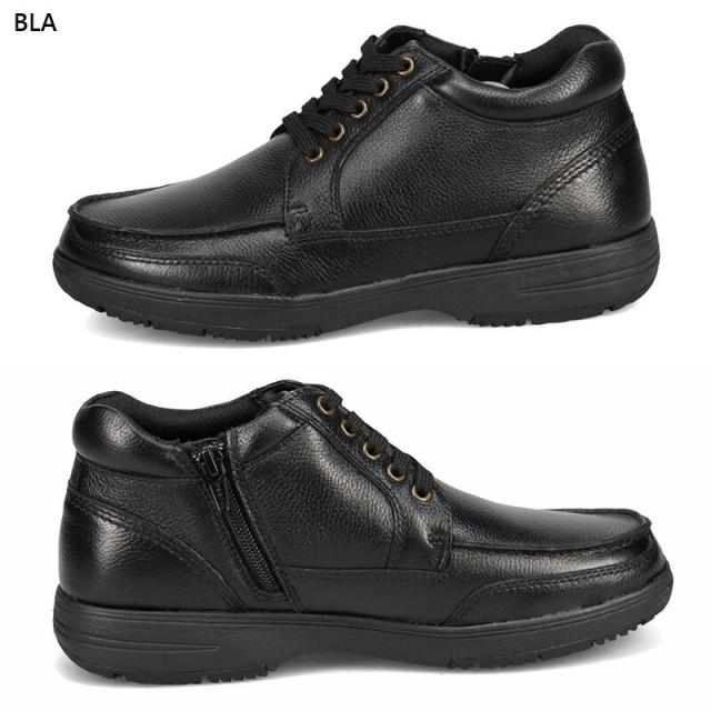 在庫1点限り 26.0cm 4E 幅広 ワイド ゴルフ メンズ シティゴルフ アンクル ブーツ スリッポン スリップオン 防滑 本革 牛革 革靴 紳士靴 レースアップ ブラック 黒 送料無料 GOLF SPGF934