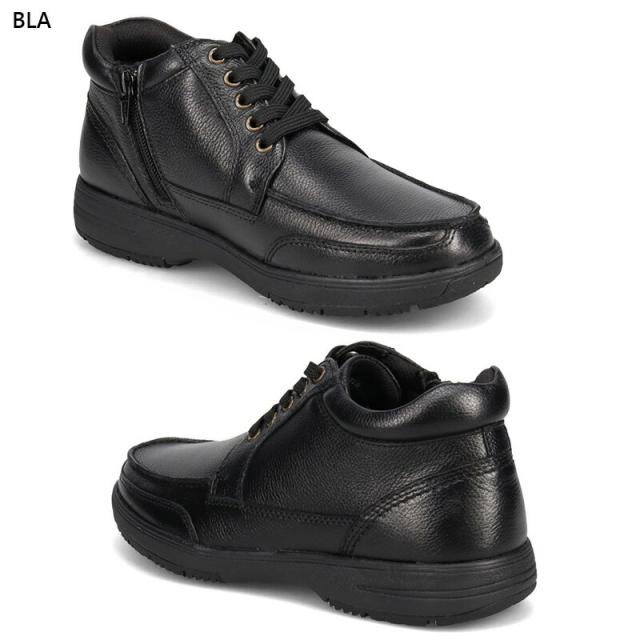 在庫1点限り 26.0cm 4E 幅広 ワイド ゴルフ メンズ シティゴルフ アンクル ブーツ スリッポン スリップオン 防滑 本革 牛革 革靴 紳士靴 レースアップ ブラック 黒 送料無料 GOLF SPGF934