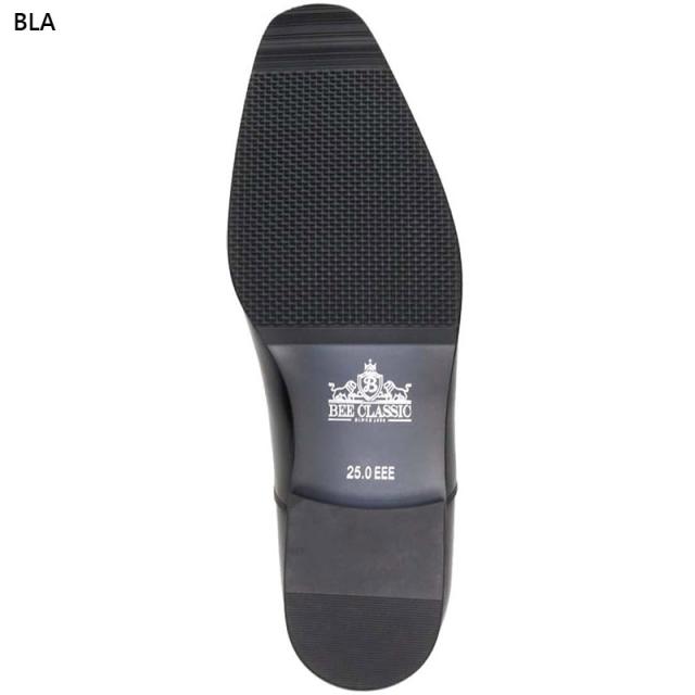 在庫1点限り 26.5cm 3E 幅広 ワイド ビー クラシック メンズ ビークラシック BEE CLASSIC 内羽根ストレートチップビジネスシューズ ビジネス 冠婚葬祭 6cm ブラック 黒 送料無料 BEE CLASSIC