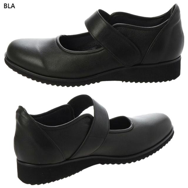 在庫1点限り 24.5cm 4E 幅広 ワイド ゴルフ レディース シティゴルフ 甲ベルト フラットパンプス 靴 シューズ カジュアル おしゃれ ストラップ 軽量 ブラック 黒 送料無料 GOLF GFL5210B