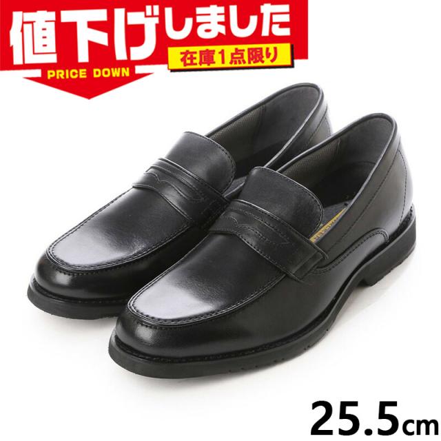 在庫1点限り 25.5cm 3E 幅広 ワイド ゴルフ メンズ ウォーカーゴルフ ビジネス 靴 シューズ 本革 牛革 革靴 紳士靴 撥水加工 軽量 ブラック 黒 送料無料 GOLF WG203