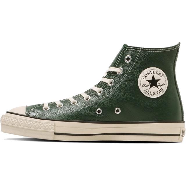 コンバース メンズ LEATHER ALL STAR J HI レザーオールスター スニーカー 靴 シューズ 日本製 国産 ハイカット レザー 本革 グリーン 緑 送料無料 CONVERSE 31316730_1