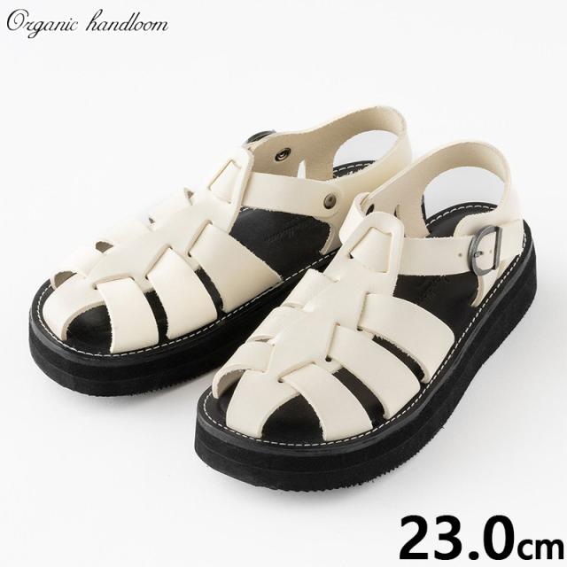 23.0cm オーガニックハンドルーム レディース グルカ プラットフォーム GURKHA PLATFORM サンダル 靴 シューズ コンフォート 本革 レザー 日本製 ホワイト 白 送料無料 Organic handloom OH023010