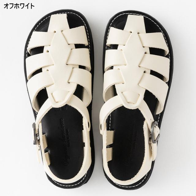 23.0cm オーガニックハンドルーム レディース グルカ プラットフォーム GURKHA PLATFORM サンダル 靴 シューズ コンフォート 本革 レザー 日本製 ホワイト 白 送料無料 Organic handloom OH023010