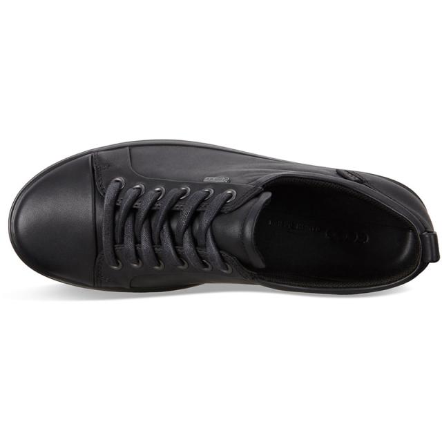 在庫1点限り EU38(24.0cm) エコー レディース ソフト SOFT 7 W スニーカー 靴 シューズ ローカット 紐靴 GORE-TEX ゴアテックス 防水 透湿 本革 レザー ブラック 黒 送料無料 ECCO 440303