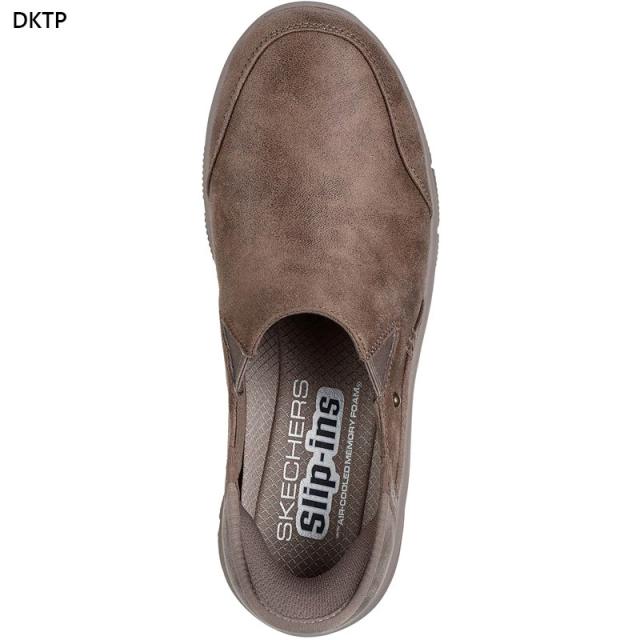 在庫1点限り 22.5cm スケッチャーズ レディース スリップインズ リラックスドフィット イージー ゴーイング ドライブ オン スリッポン ハンズフリー カーキ 送料無料 SKECHERS 158630